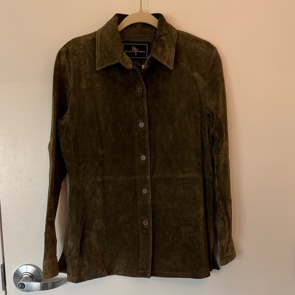 Brandon Thomas Olive Suede Women's Blazer